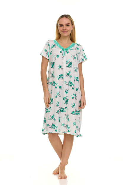 JEFFRICO Womens 2 Pack Nightgowns Short Sleeve Sleepwear Soft Pajama Dress Nightshirts