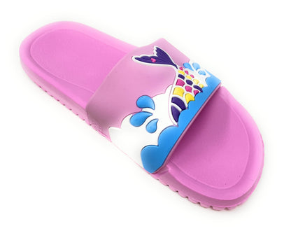 JEFFRICO Girls Comfort Sandals Kids Slip On Lightweight EVA Water Shower Pool Beach Sandals Slides