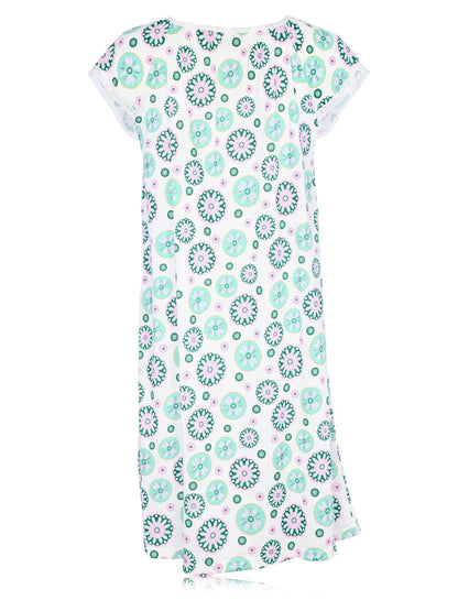 JEFFRICO Womens 2 Pack Nightgowns Short Sleeve Sleepwear Soft Pajama Dress Nightshirts