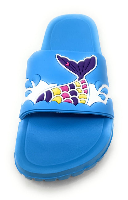 JEFFRICO Girls Comfort Sandals Kids Slip On Lightweight EVA Water Shower Pool Beach Sandals Slides