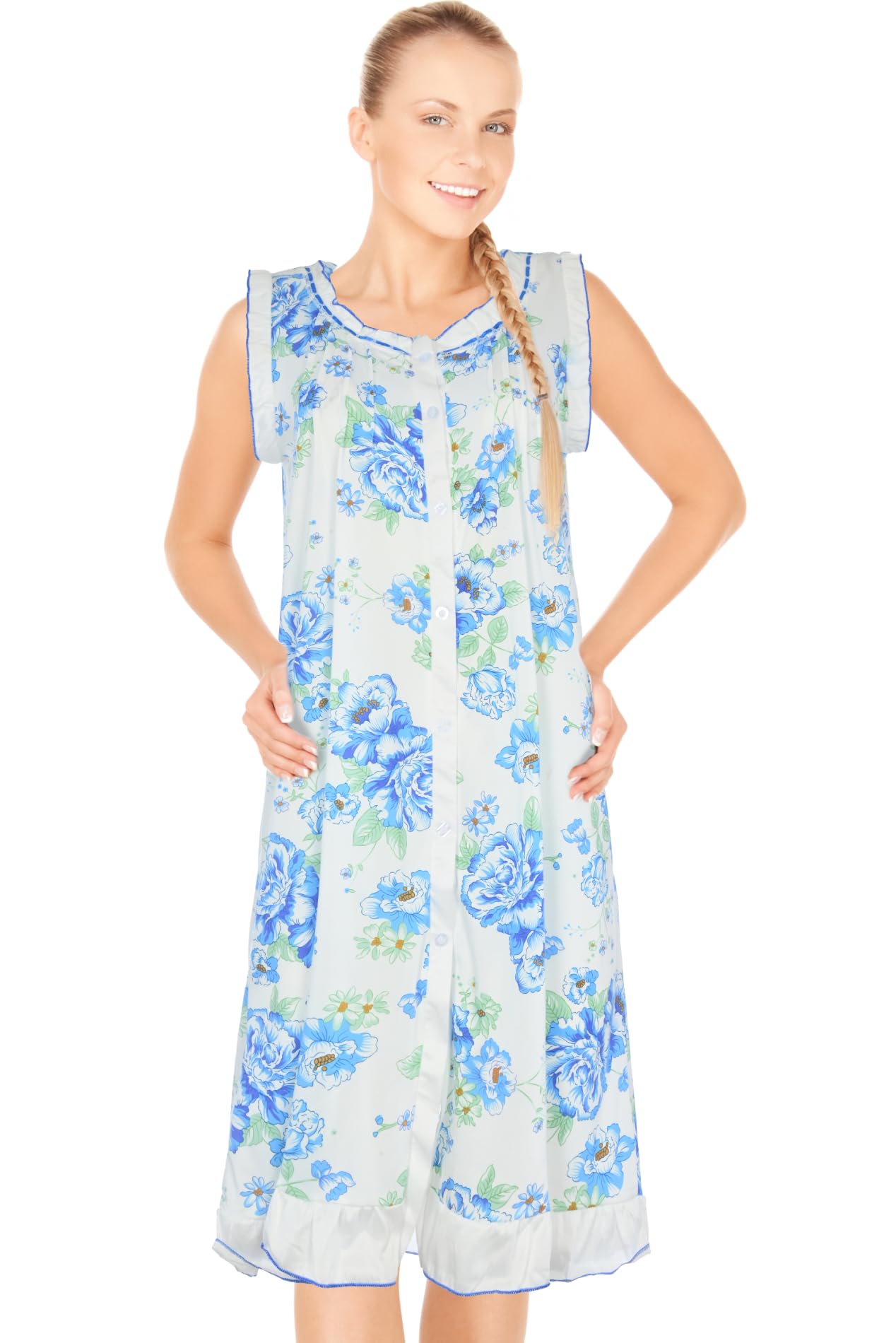 JEFFRICO Womens Sleeveless Nightgowns Sleepwear Soft Pajama Dress Nightshirts