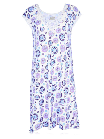 JEFFRICO Womens 2 Pack Nightgowns Short Sleeve Sleepwear Soft Pajama Dress Nightshirts