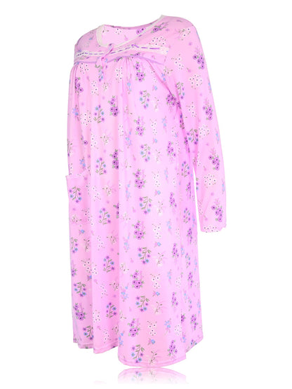 JEFFRICO Womens Long Sleeve Nightgowns Sleepwear Soft Pajama Dress Nightshirts
