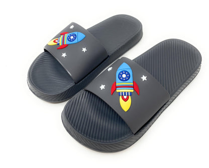 JEFFRICO Boys Comfort Sandals Kids Slip On Lightweight EVA Water Shower Pool Beach Sandals Slides