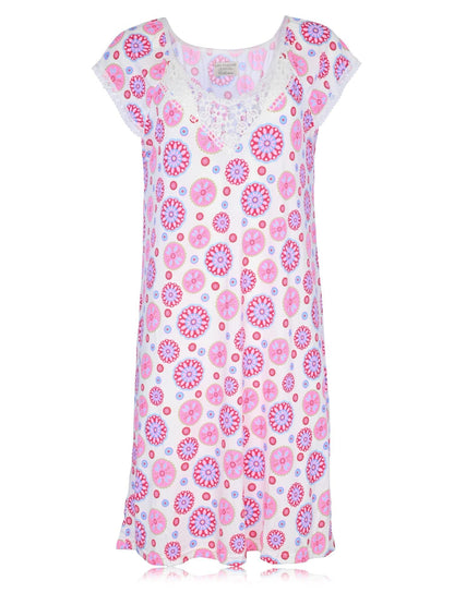 JEFFRICO Womens 2 Pack Nightgowns Short Sleeve Sleepwear Soft Pajama Dress Nightshirts