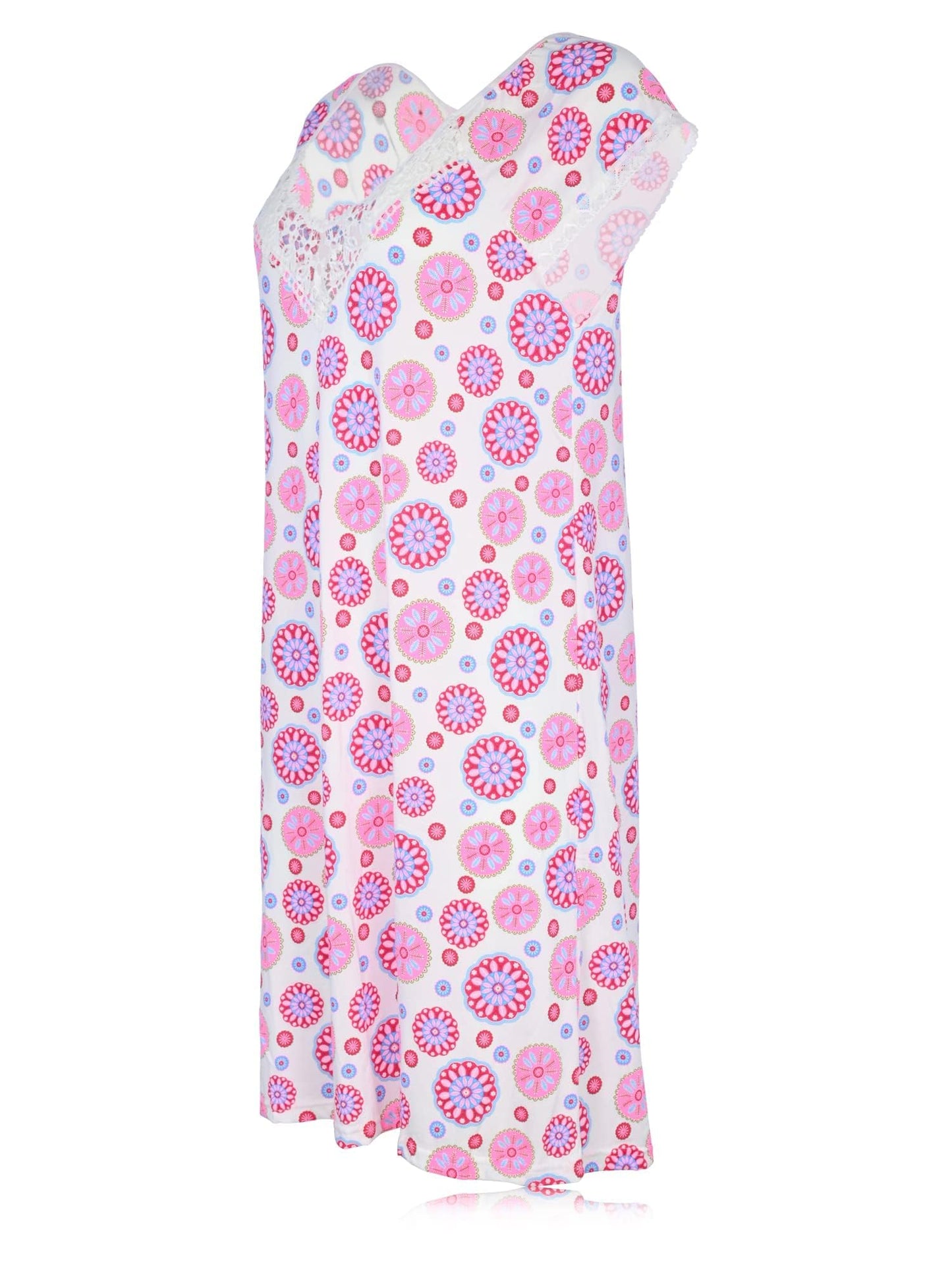 JEFFRICO Womens 2 Pack Nightgowns Short Sleeve Sleepwear Soft Pajama Dress Nightshirts