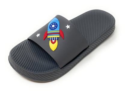 JEFFRICO Boys Comfort Sandals Kids Slip On Lightweight EVA Water Shower Pool Beach Sandals Slides