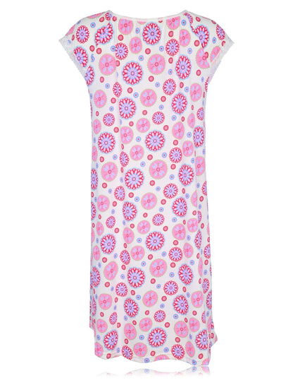 JEFFRICO Womens 2 Pack Nightgowns Short Sleeve Sleepwear Soft Pajama Dress Nightshirts