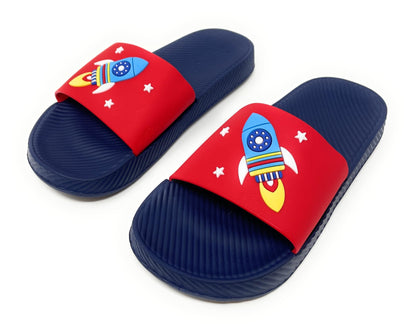 JEFFRICO Boys Comfort Sandals Kids Slip On Lightweight EVA Water Shower Pool Beach Sandals Slides