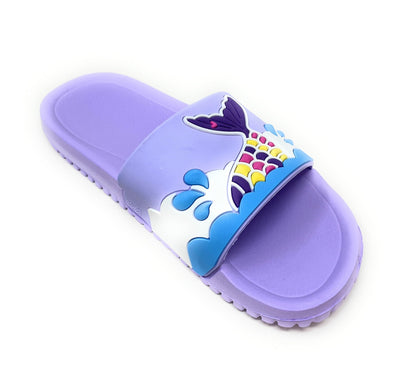 JEFFRICO Girls Comfort Sandals Kids Slip On Lightweight EVA Water Shower Pool Beach Sandals Slides