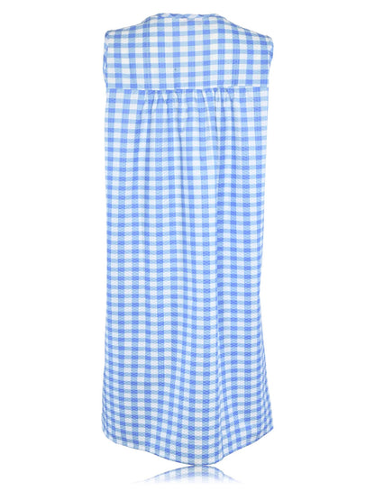 JEFFRICO House Dresses for Women with Pockets - Lightweight Breathable Sleeveless Muumuu & Nightgowns - Snap Front Housecoat and Dusters for Women