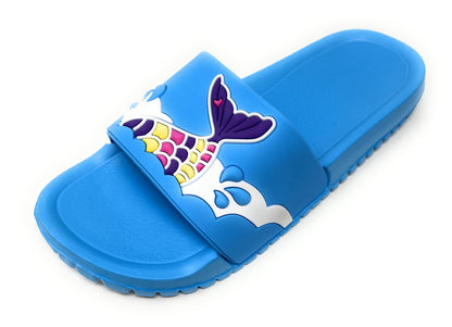 JEFFRICO Girls Comfort Sandals Kids Slip On Lightweight EVA Water Shower Pool Beach Sandals Slides