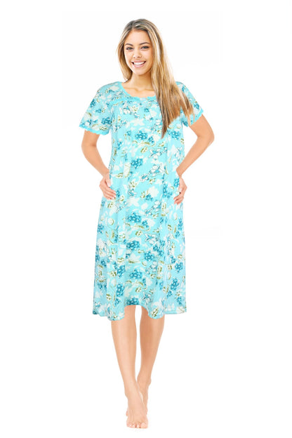 JEFFRICO Womens Nightgowns Short Sleeve Sleepwear Soft Pajama Dress Nightshirts