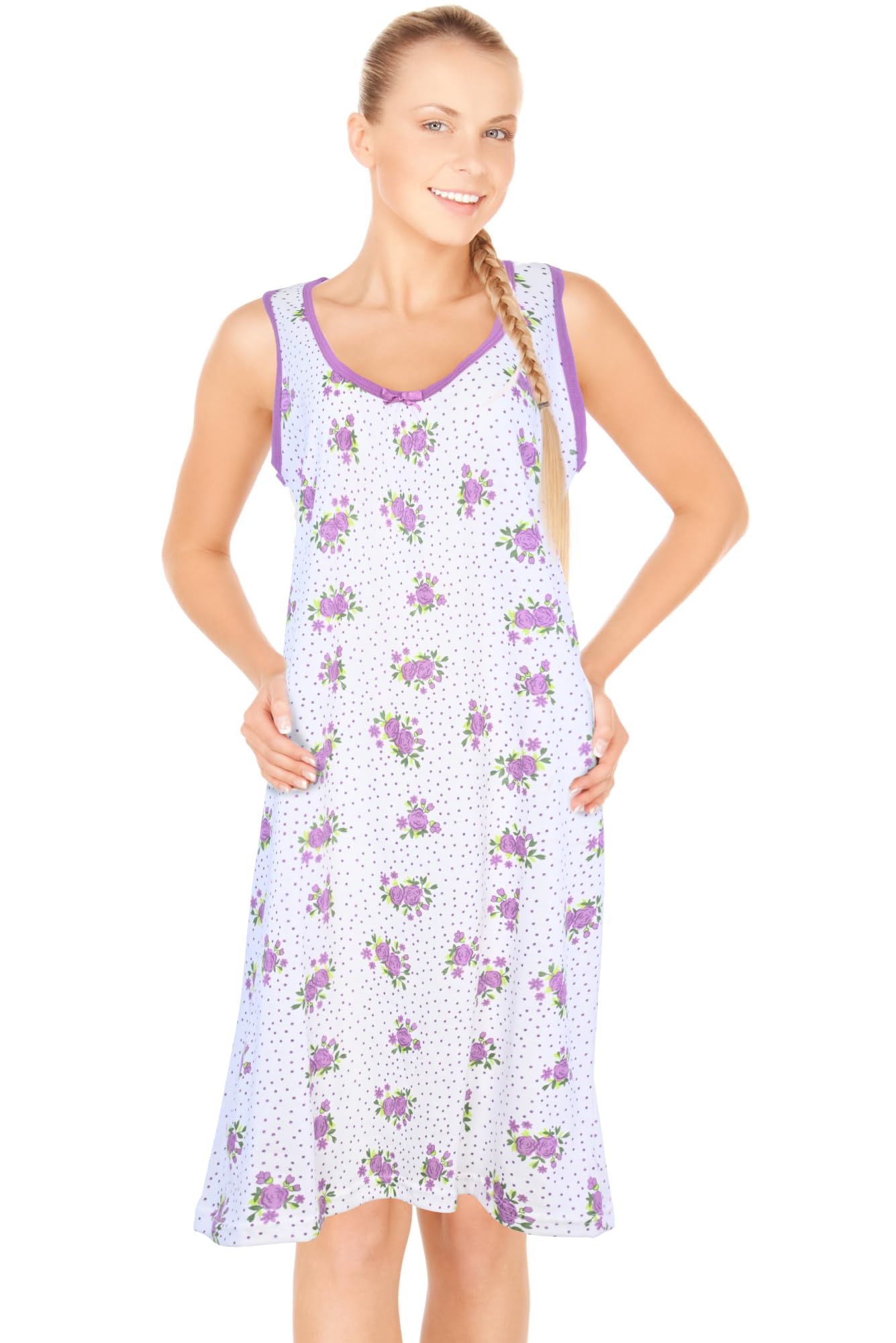 JEFFRICO Womens Sleeveless Nightgowns Sleepwear Soft Pajama Dress Nightshirts