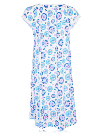 JEFFRICO Womens 2 Pack Nightgowns Short Sleeve Sleepwear Soft Pajama Dress Nightshirts