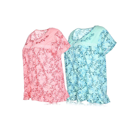 JEFFRICO Pajamas For Women 2 Pack Capri Set Sleepwear Soft Pajamas Short Sleeve Pajamas Sleepshirt With Capri Pants