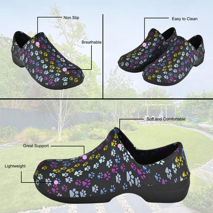 JEFFRICO Womens Clogs Breathable Lightweight Slip On Clogs Comfort Garden Shoes