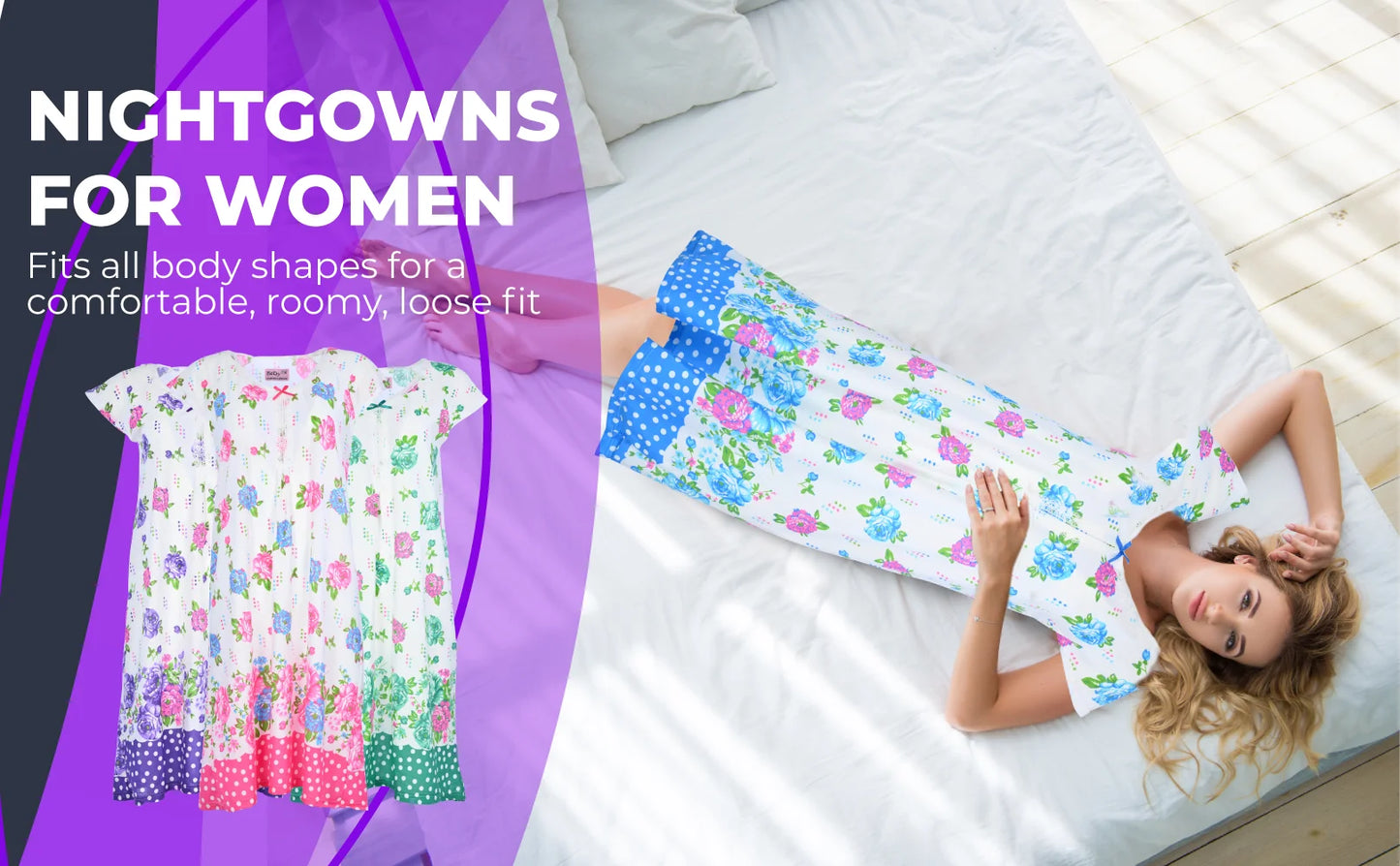 JEFFRICO Womens Nightgowns Sleepwear Soft Pajama Dress Nightshirts