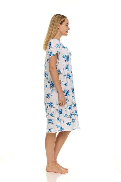 JEFFRICO Nightgowns for Women - Short Sleeve Soft Womens Nightgowns & Sleepshirts - Round Neck Pajamas Dress for Lounging, Sleeping & Casual Wear