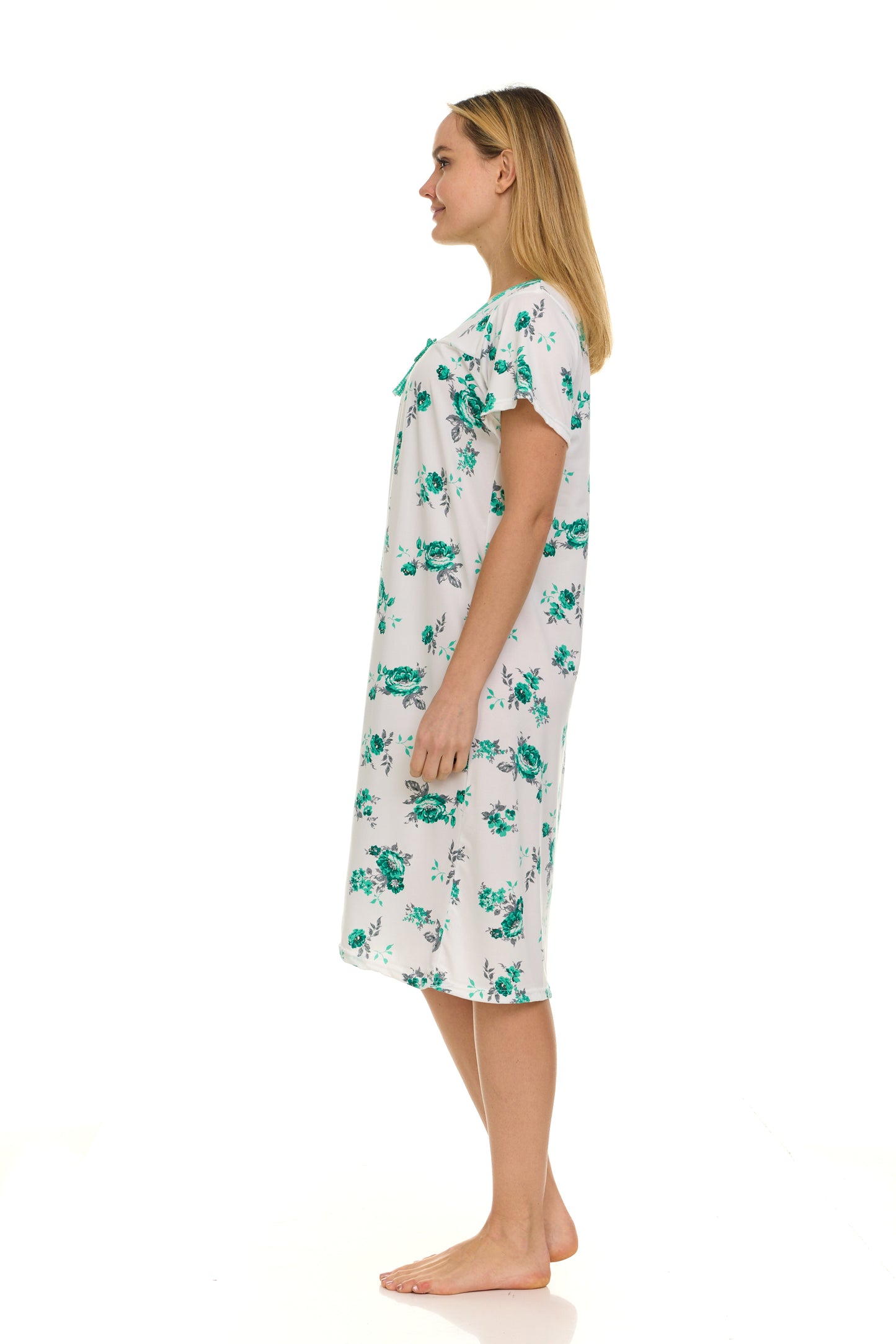 JEFFRICO Nightgowns for Women - Short Sleeve Soft Womens Nightgowns & Sleepshirts - Round Neck Pajamas Dress for Lounging, Sleeping & Casual Wear