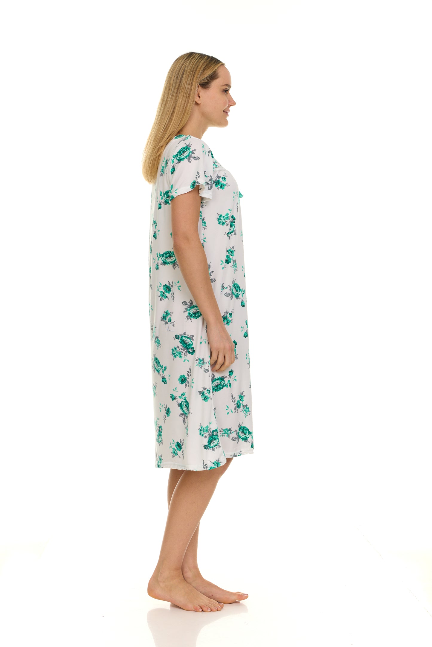 JEFFRICO Nightgowns for Women - Short Sleeve Soft Womens Nightgowns & Sleepshirts - Round Neck Pajamas Dress for Lounging, Sleeping & Casual Wear