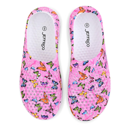 JEFFRICO Womens Clogs Breathable Lightweight Slip On Clogs Comfort Garden Shoes