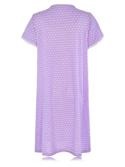 JEFFRICO Womens Nightgowns Short Sleeve Sleepwear Soft Pajama Dress Nightshirts