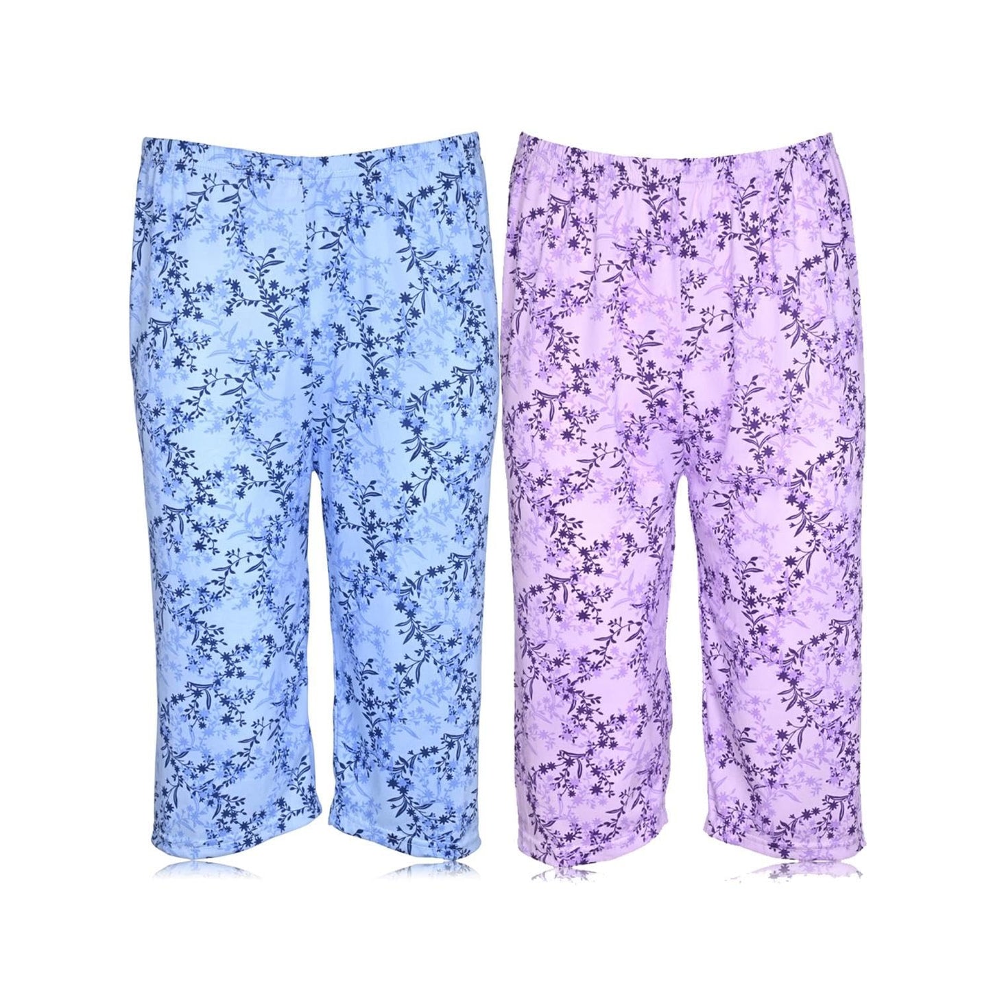 JEFFRICO Pajamas For Women 2 Pack Capri Set Sleepwear Soft Pajamas Short Sleeve Pajamas Sleepshirt With Capri Pants