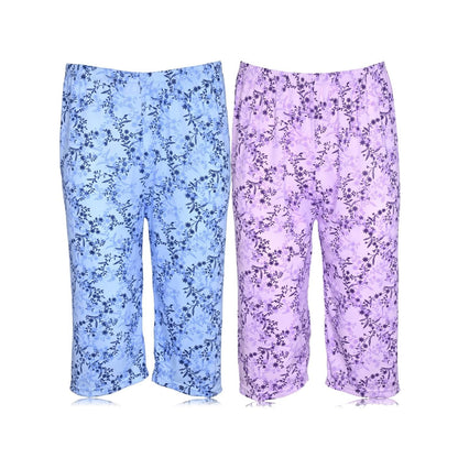 JEFFRICO Pajamas For Women 2 Pack Capri Set Sleepwear Soft Pajamas Short Sleeve Pajamas Sleepshirt With Capri Pants