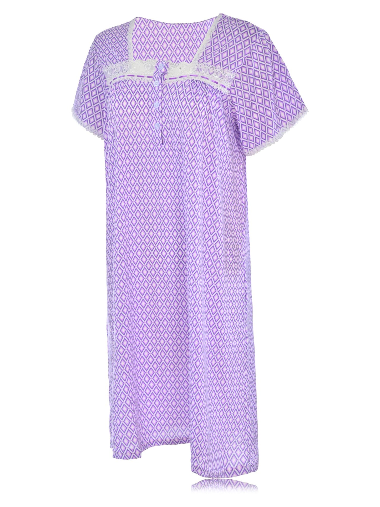 JEFFRICO Womens Nightgowns Short Sleeve Sleepwear Soft Pajama Dress Nightshirts
