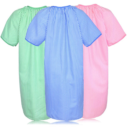 JEFFRICO 3 Pack House Dresses for Women with Pockets - Lightweight Breathable Short Sleeve Muumuu & Nightgowns - Dusters
