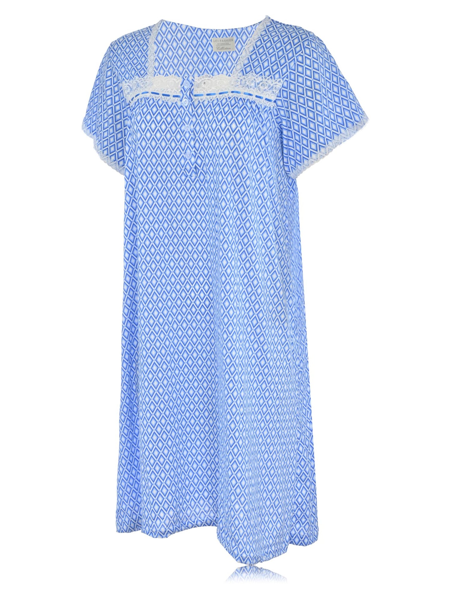 JEFFRICO Womens Nightgowns Short Sleeve Sleepwear Soft Pajama Dress Nightshirts