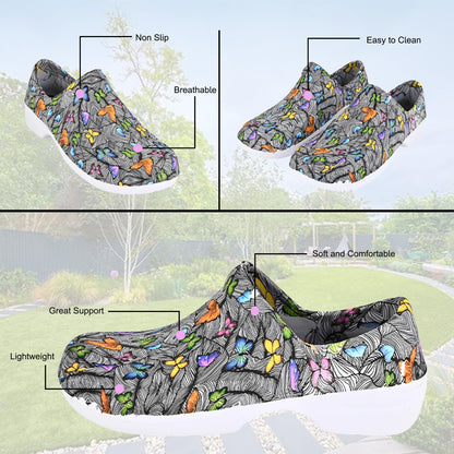 JEFFRICO Womens Clogs Breathable Lightweight Slip On Clogs Comfort Garden Shoes