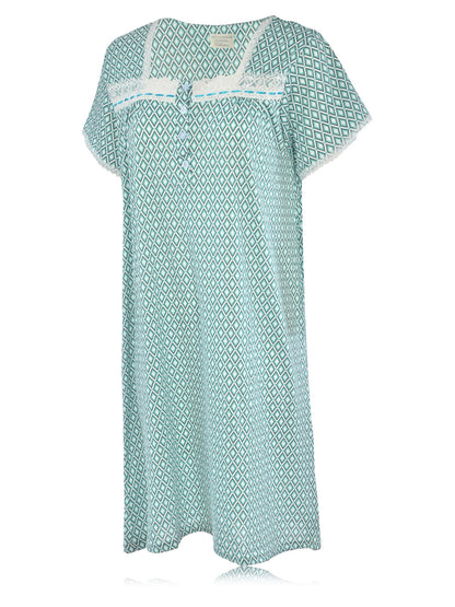 JEFFRICO Womens Nightgowns Short Sleeve Sleepwear Soft Pajama Dress Nightshirts