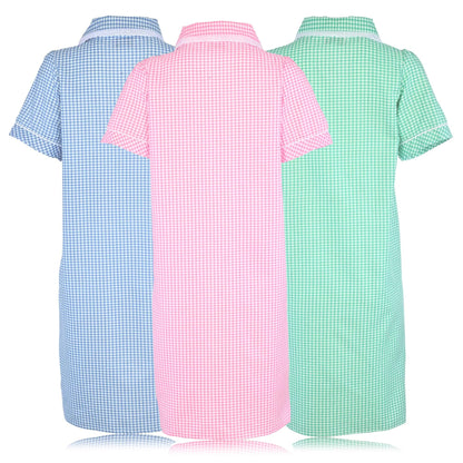 JEFFRICO 3 Pack House Dresses for Women with Pockets - Lightweight Breathable Short Sleeve Muumuu & Nightgowns - Dusters