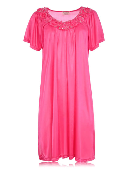 JEFFRICO Womens Short Sleeve Nightgowns Sleepwear Soft Pajama Dress Nightshirts