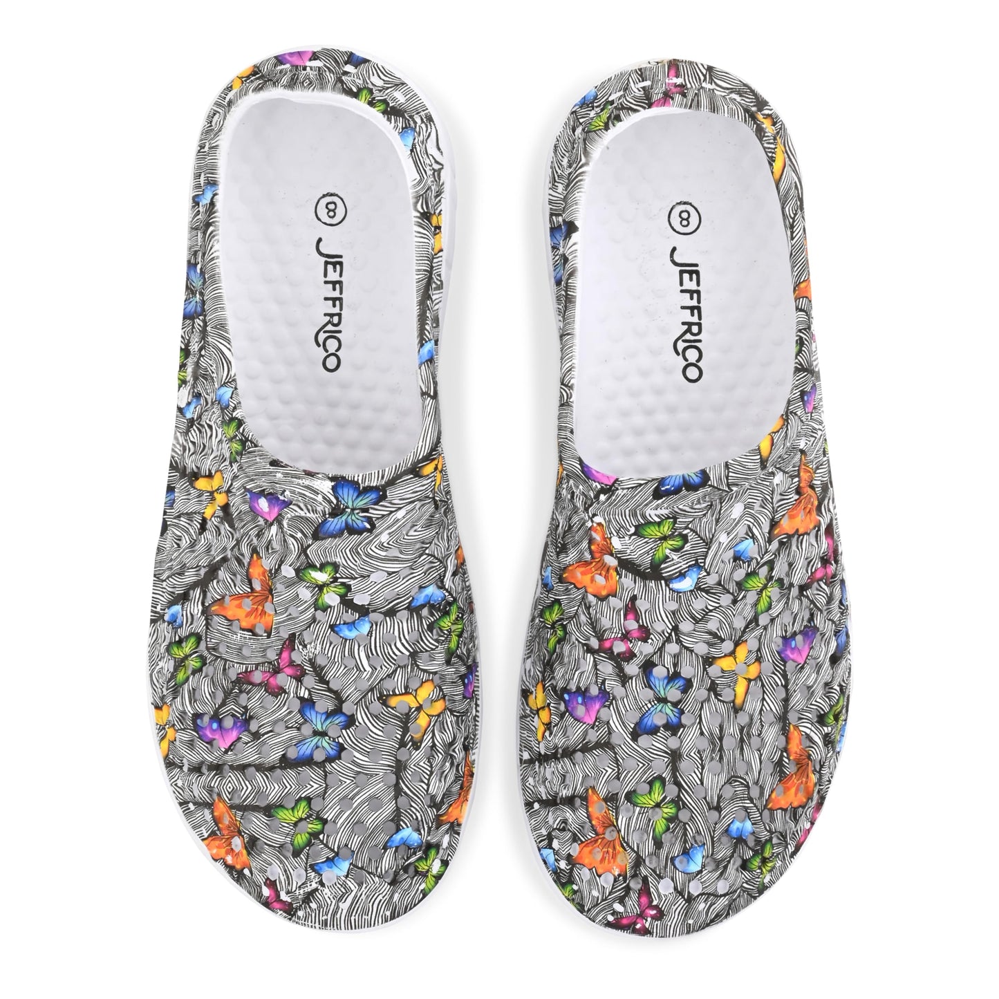JEFFRICO Womens Clogs Breathable Lightweight Slip On Clogs Comfort Garden Shoes