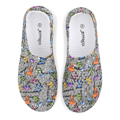 JEFFRICO Womens Clogs Breathable Lightweight Slip On Clogs Comfort Garden Shoes
