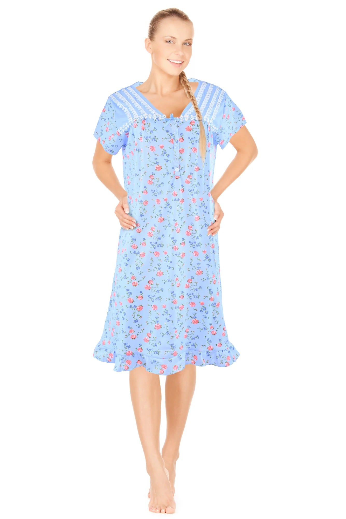 JEFFRICO Womens Nightgowns Sleepwear Soft Pajama Dress Nightshirts
