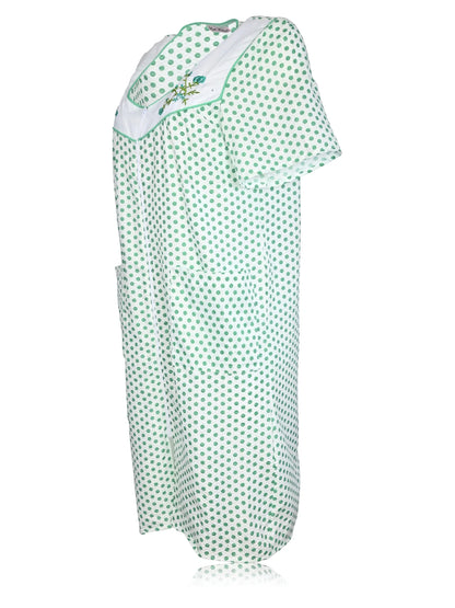 JEFFRICO House Dresses for Women with Pockets - Lightweight Breathable Short Sleeve Muumuu & Nightgowns - Zipper Front Housecoat and Dusters for Women