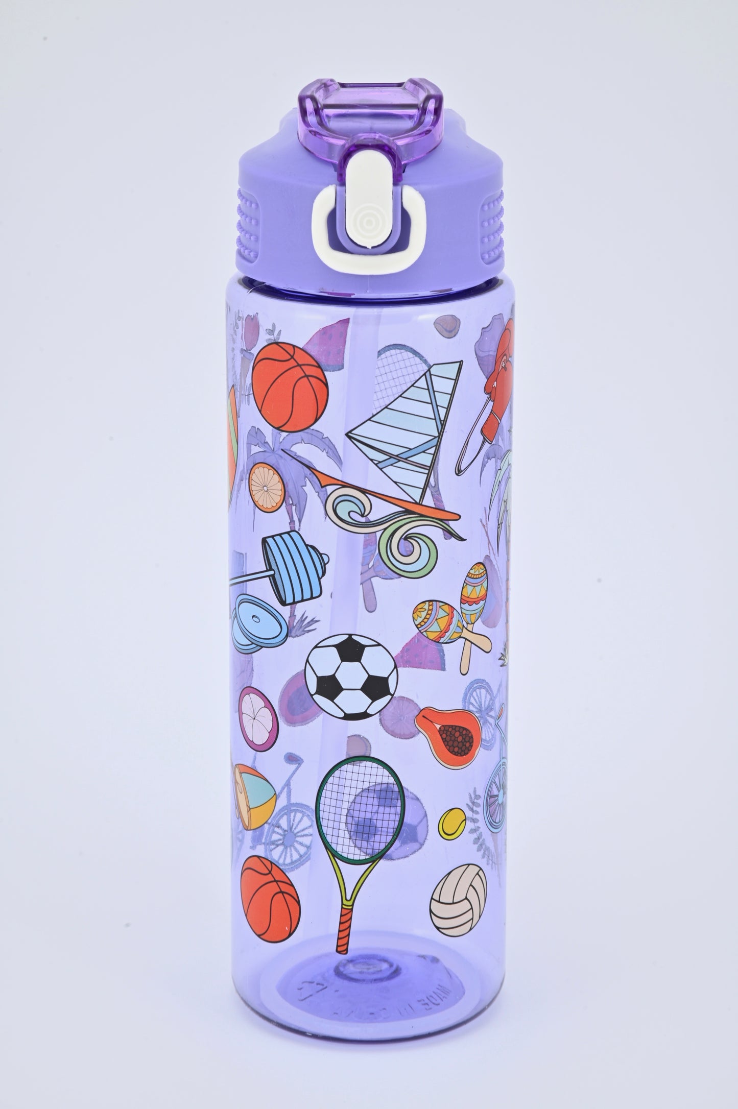 Kids Water Bottle, 27 oz BPA-Free Reusable Bottle with One-Click Open Flip Straw Lid, Leak-Resistant