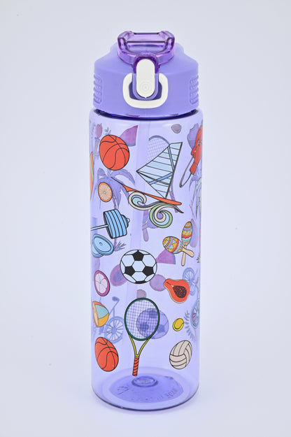 Kids Water Bottle, 27 oz BPA-Free Reusable Bottle with One-Click Open Flip Straw Lid, Leak-Resistant