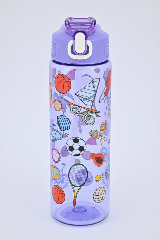 Kids Water Bottle, 27 oz BPA-Free Reusable Bottle with One-Click Open Flip Straw Lid, Leak-Resistant