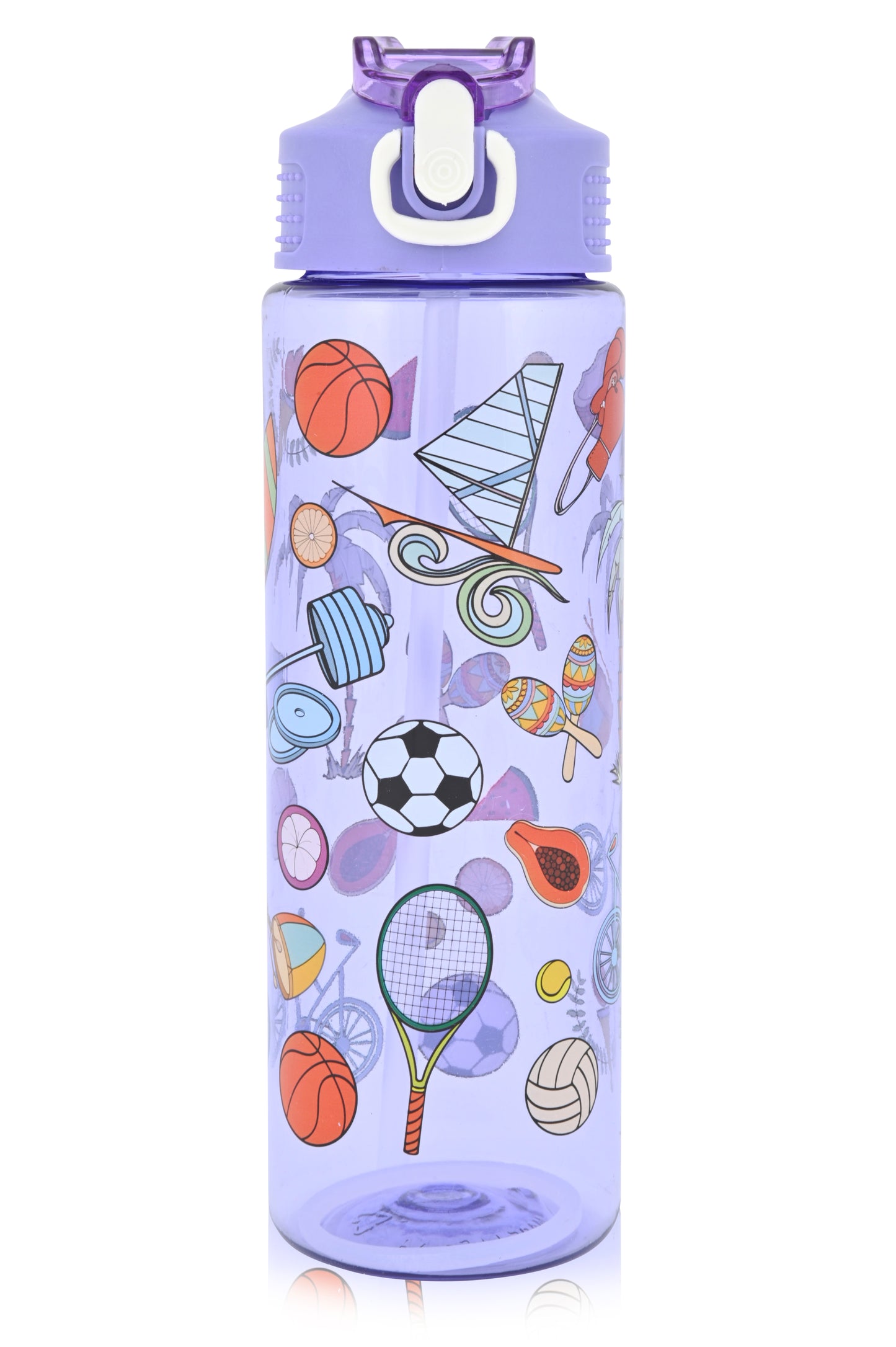 Kids Water Bottle, 27 oz BPA-Free Reusable Bottle with One-Click Open Flip Straw Lid, Leak-Resistant