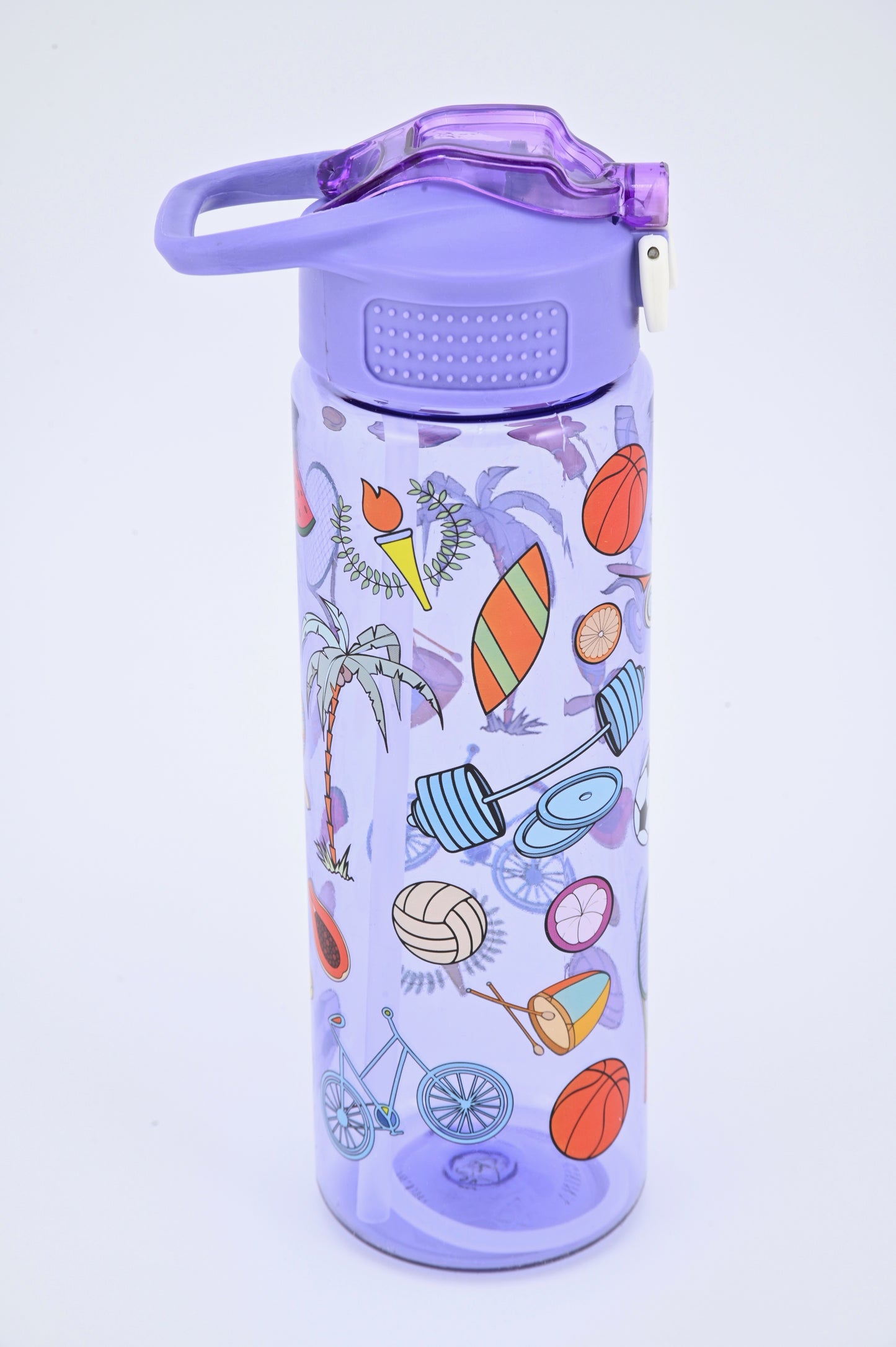 Kids Water Bottle, 27 oz BPA-Free Reusable Bottle with One-Click Open Flip Straw Lid, Leak-Resistant