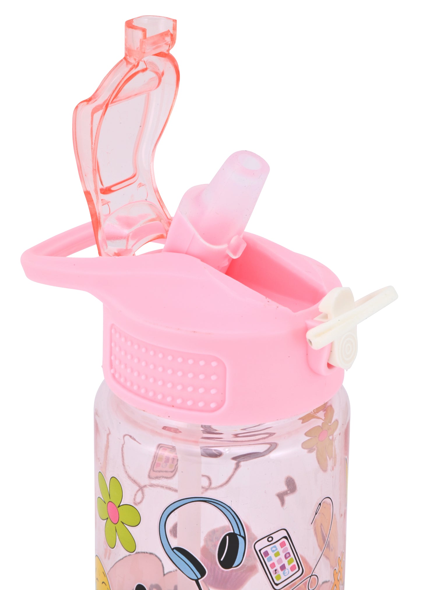 Kids Water Bottle, 27 oz BPA-Free Reusable Bottle with One-Click Open Flip Straw Lid, Leak-Resistant