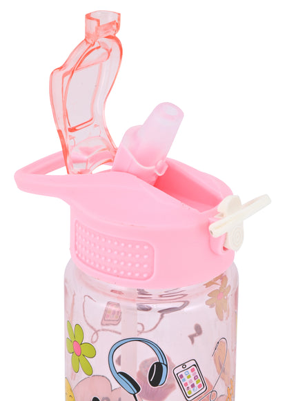 Kids Water Bottle, 27 oz BPA-Free Reusable Bottle with One-Click Open Flip Straw Lid, Leak-Resistant