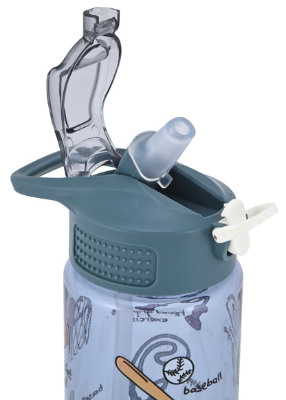 Kids Water Bottle, 27 oz BPA-Free Reusable Bottle with One-Click Open Flip Straw Lid, Leak-Resistant