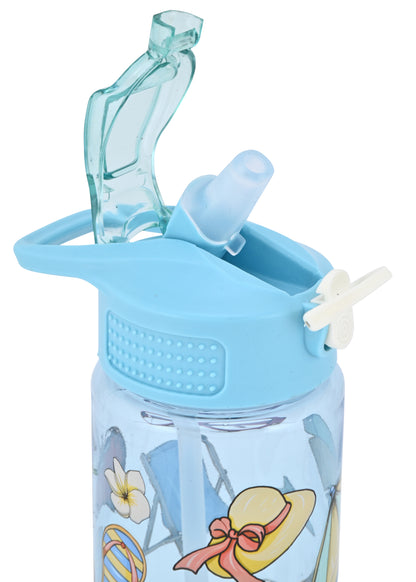 Kids Water Bottle, 27 oz BPA-Free Reusable Bottle with One-Click Open Flip Straw Lid, Leak-Resistant