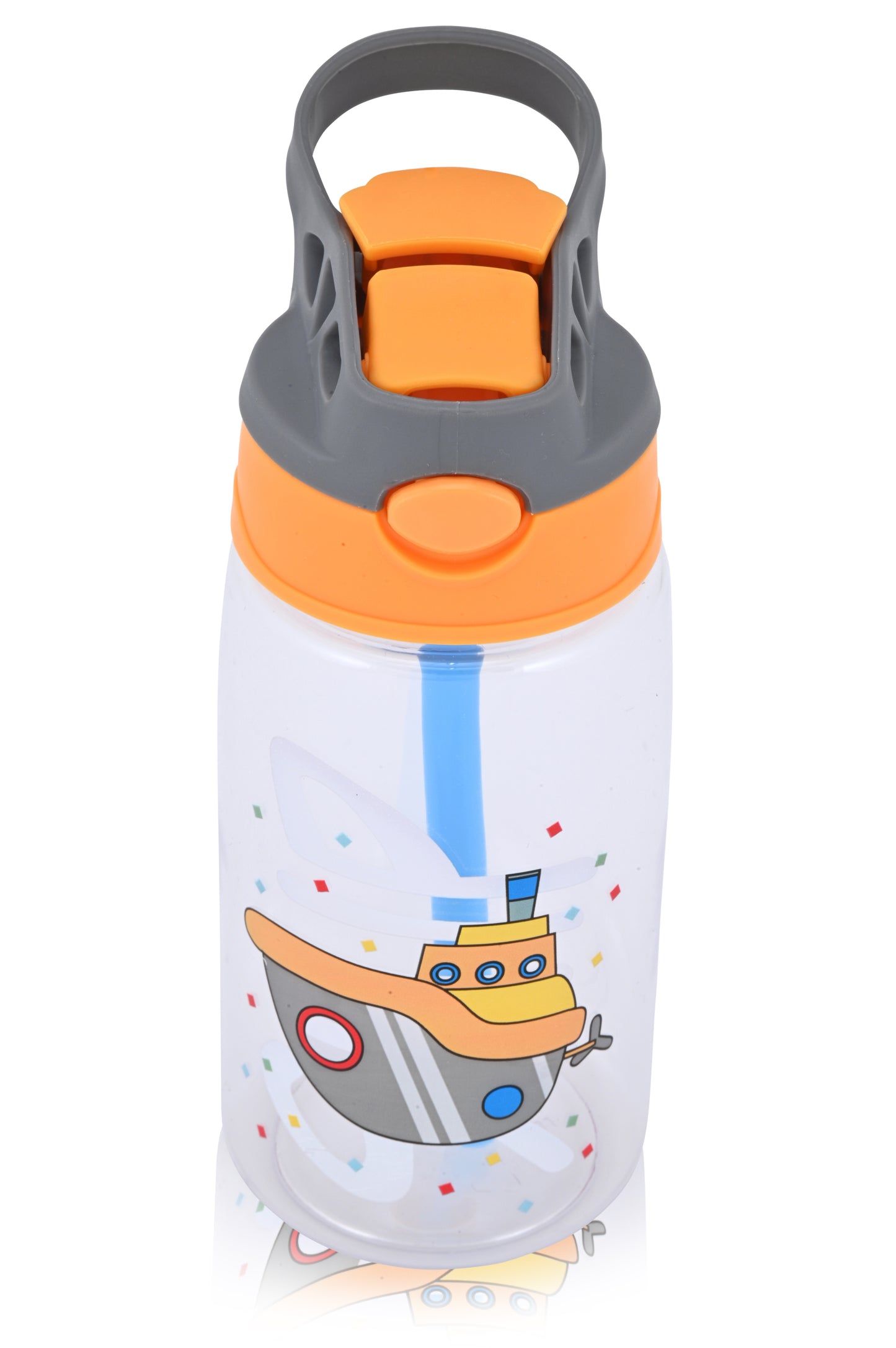 Kids Water Bottle 16 oz, BPA-Free Reusable Bottle with One-Click Flip Lid, Leak-Resistant